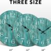 12 Inch Teal Wall Clock - Silent, Non-Ticking, Battery Operated, Turquoise, Decorative, Unisex - Image 4