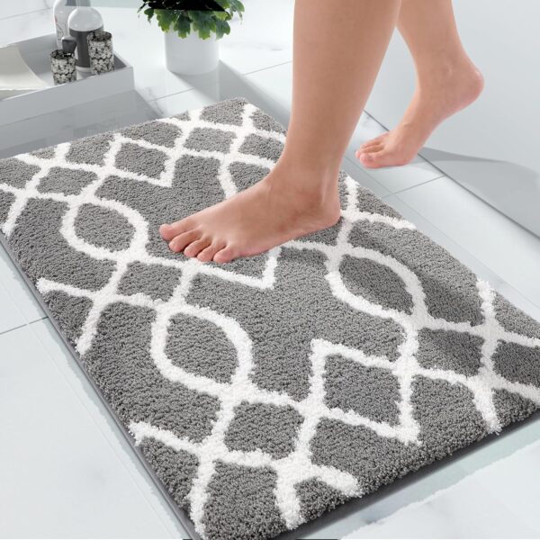 Bathroom Rugs 24 x 17 Inch, Super Soft Thick Plush Bath Mat, Non-Slip, Water Absorbent