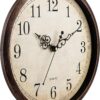 Vintage Brown Wall Clock Silent Non Ticking 12 Inch Quality Quartz Battery Operated - Image 4