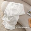 White Throw Blanket for Couch - Super Soft Cozy Blankets for Women, Cute Small Fleece Throws for Girls, 50x60 Inches - Image 5