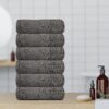 Classic Resort Collection Soft Hand Towels | 16x27 Luxury Hotel Plush & Absorbent Cotton Hand Towel [6 Pack, Charcoal] - Image 5