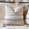 Gray Decorative Throw Pillow Cover 20x20 Combo Set of 2 Square Boho Neutral Grey Accent Pillowcase Tassels Farmhouse Cushion for Couch Sofa Bedroom Living Room Home Décor Cover ONLY - Image 4