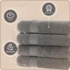 Basics Performance Bath Towels 100% Turkish Cotton with Hook Loops. Extra Large Luxury Absorbent Plush Towel Sets for Bathroom - Image 4