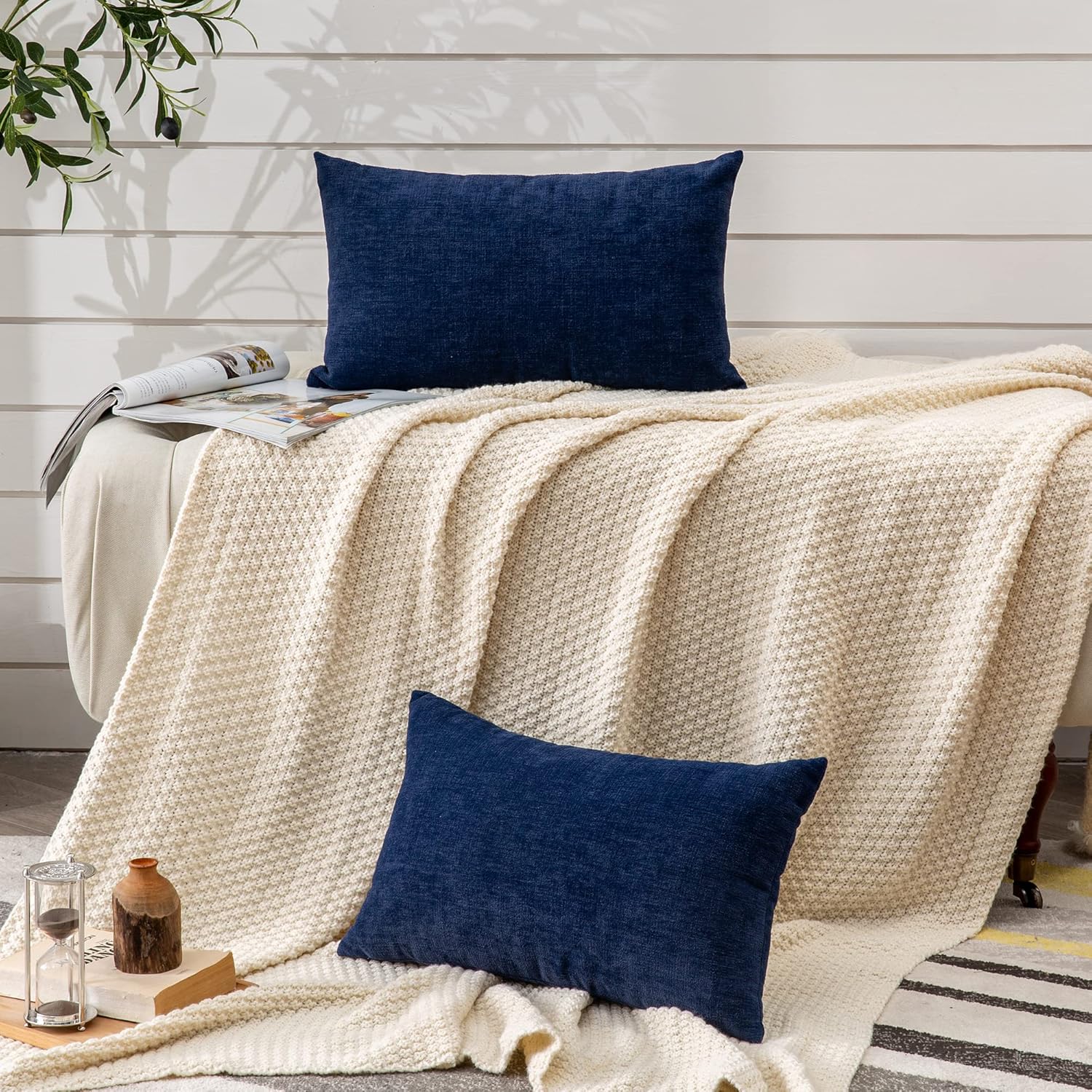 Lumbar Support Pillow Decorative Rectangle Throw Pillow Covers 12"x20" Inch Set of 2 - Image 5