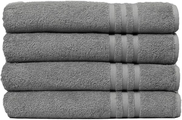 100% Cotton Bath Towels - Cotton Towels for Bathroom - Set of 4 Bath Towel - Shower towels, Highly Absorbent Bath Towel 27”x54”