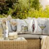 Wine and Cups Art Vintage Linen Throw Pillow Case, 18 x 18 Inch Set of 4, Home Bar Area Decor, Wine Glass Lover Gifts - Image 2