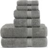 Soft & Absorbent Premium Cotton Turkish Towels (Gray, 6-Piece Towel Set) - Image 2