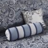 Park Aubrey Cozy Comforter Set, Faux Silk Jacquard Paisley Design - All Season Down Alternative Bedding with Cotton Bed Sheets, Bed Skirt & Toss Pillows, King Navy 12 Piece - Image 4