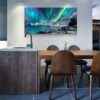 Farmhouse Canvas Wall Art For Living Room Wall Decorations For Bedroom Office Wall Decor Blue Aurora Scenery Painting On Stretched And Framed Wall Pictures Ready To Hang For Room Home Decor - Image 4