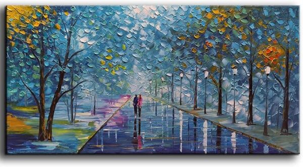 Contemporary Landscape Abstract Oil Painting On Canvas Textured Tree Painting Abstract Art Wall Paintings Handmade 3D painting Home Office Decorations Canvas Wall Art painting 24x48inch