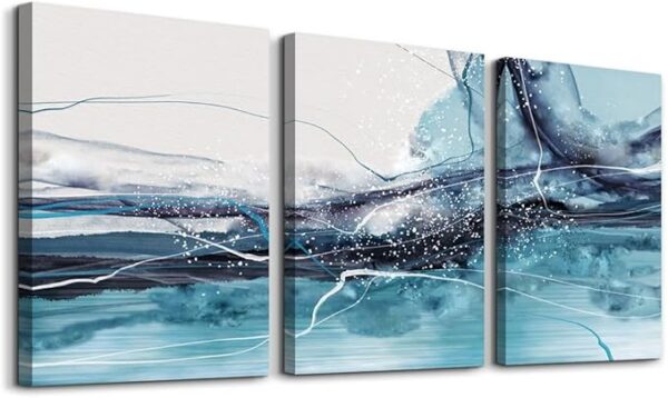Canvas Wall Art For Living Room Modern Wall Decorations For Bedroom Office Wall Decor Painting 3 Piece Framed Canvas Art Prints Ready to Hang Inspirational Abstract Ink Pictures Home Decoration