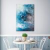 Large One Panel Blue Dark Grey and White Canvas Wall Art Modern Abstract Landscape Pictures Paintings for Living Room Bedroom Home Decorations - Image 2