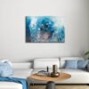 Large One Panel Blue Dark Grey and White Canvas Wall Art Modern Abstract Landscape Pictures Paintings for Living Room Bedroom Home Decorations - Image 4