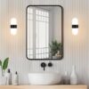 Tubicen Art Deco Wall Sconce Bathroom, 7W LED Dimmable Up and Down Wall Lights, 11.5" H Large Wall Sconce, 4000K Modern Single Bathroom Light Fixtures, Black and White - Image 2
