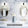 Tubicen Art Deco Wall Sconce Bathroom, 7W LED Dimmable Up and Down Wall Lights, 11.5" H Large Wall Sconce, 4000K Modern Single Bathroom Light Fixtures, Black and White - Image 3