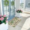 Welcome Doormat Spring Summer Eucalyptus Leaves Floral Doormat Outdoor Indoor Entrance Mat Non-Slip Durable Absorbent Easy Clean Entryway Rug 17x29.5 Inch - Image 4