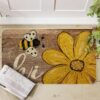 Artoid Mode Bee Daisy Hi Summer Home Decor Low-Profile Switch Rug Door Mat for Indoor Outdoor 17x29 Inch - Image 2