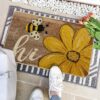 Artoid Mode Bee Daisy Hi Summer Home Decor Low-Profile Switch Rug Door Mat for Indoor Outdoor 17x29 Inch - Image 4