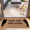 Hope You Like Cats 30 x 17 IN Funny Merry Christmas Doormats for Front Door Mat Holiday Funny Rubber Front Door Mats Outdoor Entrance Non Slip Mats Indoor Decor Bathroom Mat Entrance Rug 10mm Thick - Image 2