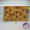 Avera Products Bee Happy, Natural Coir Fiber Doormat, Perfect for Any Entryway, Anti Slip Mat Backing - Image 3