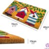 Coir Doormat, Front Door mats Outdoor, Funny Welcome mat Outdoor, Front Door mat for Home Entrance, Door mat Outside Entrance, Welcome mat Indoor 16"x27.5" (Houses) - Image 3