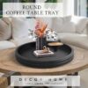 Round Decorative Tray for Coffee Table Tray Decor-Black Decorative Tray Home Decor Tray,Coffee Table Decor,Kitchen Table Tray Decorative Decor Centerpiece Tray(Black, circular-11.2inch) - Image 2