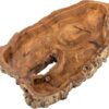 Natural Wooden Tray for Décor, Rustic Wooden Tray, Candle Holder Trays, Wood Tray for Home Décor, Irregular Shape Wood Trays, Size D(9") xH(1.2") - Image 4