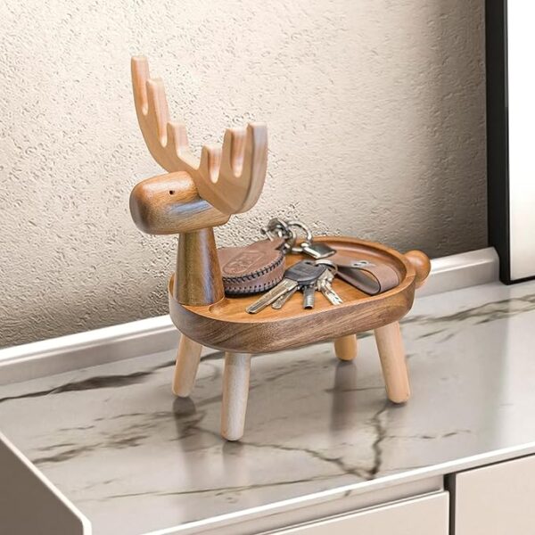Jewelry tray, wooden key tray for entrance table, multifunctional foyer tray, hanging storage with ring holder, ring holder for mobile phones, bracelets, watches, etc