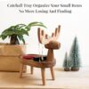 Jewelry tray, wooden key tray for entrance table, multifunctional foyer tray, hanging storage with ring holder, ring holder for mobile phones, bracelets, watches, etc - Image 2