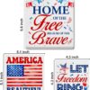 3 Pcs Patriotic Wood Signs Decor Patriotic Wood Block Signs Independence Day Wooden Box Signs Decorations for Home Tiered Tray Desk Table Shelf - Image 2