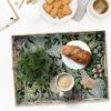 Serving Tray with Handles, Plastic Decorative Tray for Coffee Table, Living Room, Home Decor, Golden Lily - Image 2