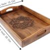 Decorative Wooden Tray Platter for Serving Snacks Fruits Tea Hand Carving Floral Design Home Kitchen Gifts - Image 3
