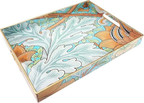 Serving Tray with Handles, Plastic Decorative Tray for Coffee Table, Living Room, Home Decor
