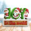 Joy to The World with Holiday Gnomes Lighted Statue, Tabletop LED Christmas Décor - Image 2