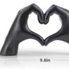 Gold Gesture Statue Decoration Home Decor Bedroom Bookshelf Coffee Table Hand Decor Sculpture Love Finger Aesthetic Accents Decorations Thanksgiving Valentine Day Gifts (Black) - Image 2