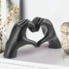 Gold Gesture Statue Decoration Home Decor Bedroom Bookshelf Coffee Table Hand Decor Sculpture Love Finger Aesthetic Accents Decorations Thanksgiving Valentine Day Gifts (Black) - Image 4