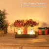 Mason Jar Lights Centerpiece Table Decorations for Dining Room Farmhouse Coffee Table Decor Tray with 3 Jars Flowers Centerpieces Winter Decor for Kitchen Living Dining Room, Orange - Image 2