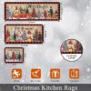 Christmas Rugs, Christmas Kitchen Mat Set of 3 Christmas Bathroom Rugs Merry Christmas and Happy New Year Christmas Decorations for Home Washable Kitchen Rugs - Image 3
