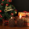 LED Flameless Pinecone Candles with 6H Timer, Battery Operated Waxy Pillar Candles, 2 Pack Christmas Candles Flickering Acorn Decor Woodsy Home Décor Christmas Gifts(Brown, 3.5 x 4.7 Inch) - Image 4