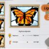 A0007 Tiffany Monarch Butterfly Stained Glass Photo Frame, Versatile LED Night Light, USB Powered, 3 Lighting Modes and 10 Brightness Dimming, Art Décor for Tabletop and Wall (Butterfly) - Image 3