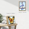 A0007 Tiffany Monarch Butterfly Stained Glass Photo Frame, Versatile LED Night Light, USB Powered, 3 Lighting Modes and 10 Brightness Dimming, Art Décor for Tabletop and Wall (Butterfly) - Image 4