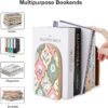 Flowers and White Geese Book Ends Decorative Bookends for Shelves 2 PCS Bookshelf Decor Floral Wood Book Stopper for Office Home Kitchen to Hold Books 6.7 X 4.7 Inch - Image 3