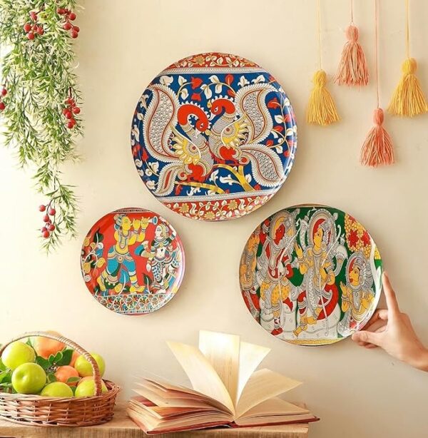 Kalamkari Wall Plates- Set of 3 |Home Decor | Painting | Divine | Intricate Designs