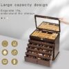 Wooden Jewelry Boxes for Women, 6-Layer Vintage Jewelry Box Wood, Wooden Jewelry Organizer for Storage Jewellery,5 drawer dresser,jewelry display case - Image 4