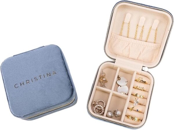 Palace Personalized Italian Velvet Jewelry Case With Name Necklace Ring Storage Box Monogram Travel Jewelry Organizer Wedding Party Bridesmaid Gift for Her