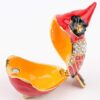 Cardinal Bird Trinket Box Metal Enameled Animal Figurines Collectable Wedding Jewelry Ring Holder Organizer - Mothers Day Gifts - Image 4