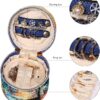 Palace Round Jewelry Organizer Case Travel Bag Bridesmaid Gifts Silk Satin Box for Necklace Earring Bracelet Ring(hastat) - Image 4