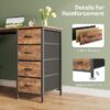 47 Inch Computer Desk with 8 Drawers, Office Desk Work Desk for Home Office, Study, Gaming Desk with Fabric Drawers, Large Storage, Rustic Brown - Image 4