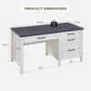 53INCH Home Office Desk, Modern Farmhouse Computer Desk with File Cabinet Letter T4 F4 Legal, Study Writing Desk, Off White - Image 2