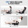 Mesh Office Chair with Footrest, Ergonomic Desk Chair with Lumbar Support, Comfortable Gaming Chair with Multi-tilt Angle Backrest, Headrest and 3D Armrest, Large Steel Base, Black - Image 4